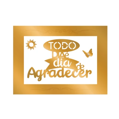 QUADRO MEDIO FRASE TODO DIA É DIA MDF 28X20 QMF-013 BELLA ARTE