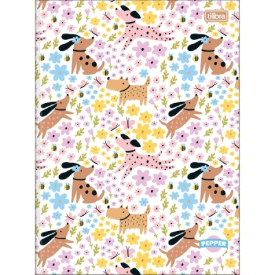 CADERNO BROCHURAO CAPA DURA PEPPER FEMININO 80 Fls - Tilibra