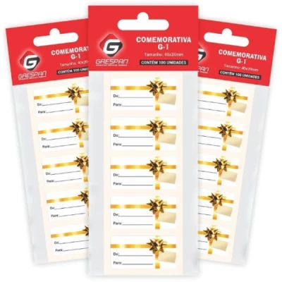 ETIQUETA ADESIVA P/PRESENTE DE/PARA LACO GRESPAN C/100