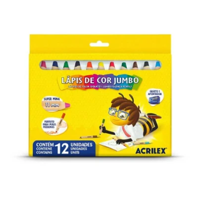 LAPIS DE COR C/12 JUMBO REF09621 ACRILEX