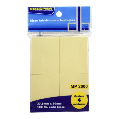 BLOCO ADESIVO 38X51 AMARELO MP2000 - MASTERPRINT
