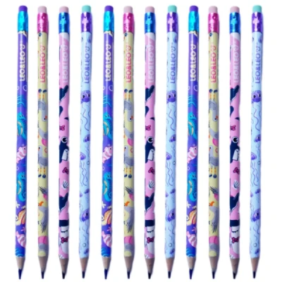 LAPIS DE ESCREVER FUNDO DO MAR C/BORRACHA LEOLEO