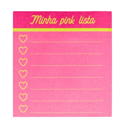 Bloco Adesivo Pink Vibes Lista 76Mmx76mm 100F Leoarte