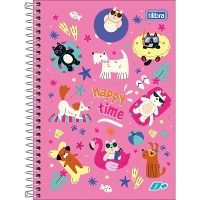 CADERNO ESPIRAL CAPA DURA 1/4 D+ 200 FOLHAS FEMININO TILIBRA