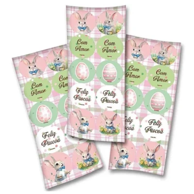 ADESIVOS DECORADOS PASCOA RABBIT PCT.C/30 114061 - FESTCOLOR