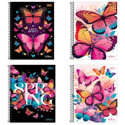 CADERNO 1/4 ESP CD 80F BLOOM TILIBRA