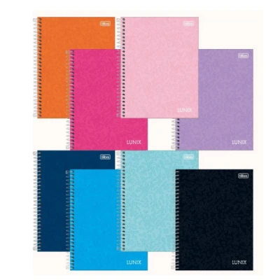 CADERNO ESPIRAL CAPA DURA 1/4 LUNIX 80 FOLHAS