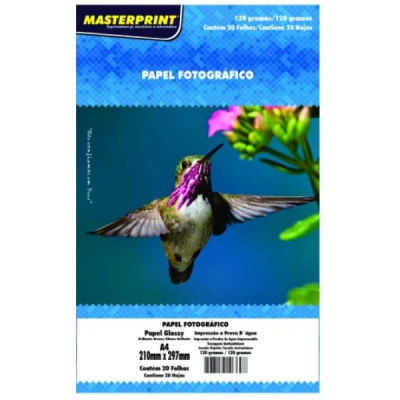 PAPEL FOTO GLOSSY 120G A4 20F - MASTERPRINT