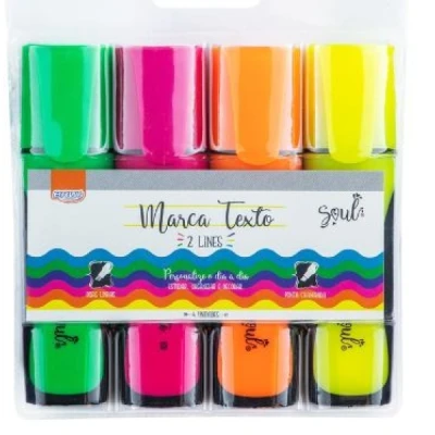 MARCA TEXTO FLUORESCENTE TRACO DUPLO C/4 CA2028 BRW