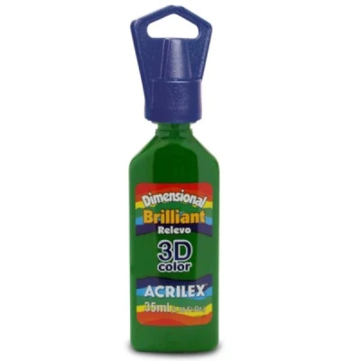 TINTA RELEVO DIMENSIONAL BRILHANTE VERDE MUSGO 35ML  ACRILEX