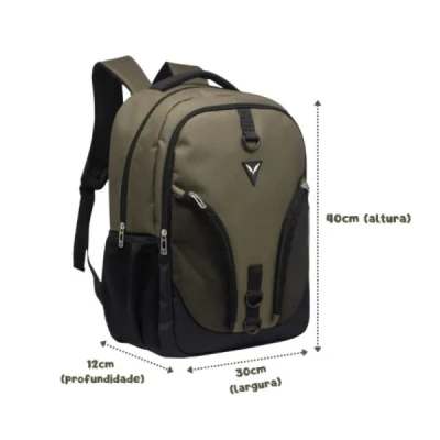 MOCHILA JUVENIL MASCULINA MM9168 VERDE/CINZA YEPP