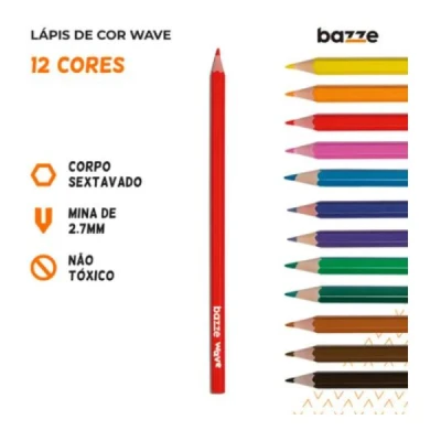 LAPIS DE COR C/12 WAVE SEXTAVADO R.612942 BAZZE