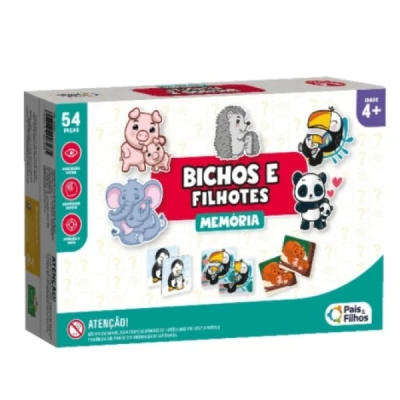JOGO DA MEMORIA BICHOS E FILHOTES 54 PECAS UNIDADE 0962 - PAIS E FILHOS
