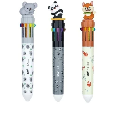 CANETA ESFEROGRÁFICA DIVERT 0.7MM - ANIMALS - 10 CORES CA0510 - BRW