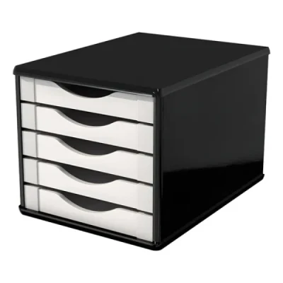 CAIXA ARQUIVO 05 GAVETAS PRETO/BRANCO REF3339 - SOUZA