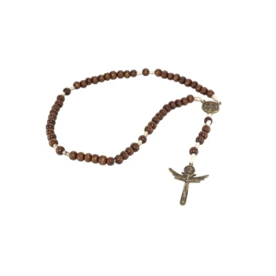 TERCO DE MADEIRA SAO BENTO E CRUZ DE METAL 8 MM T-020 BELLA ARTES