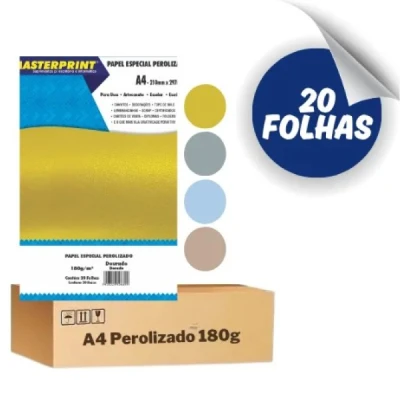PAPEL PEROLA A4 180G C/20F MIX 4 CORES MAXPRINT