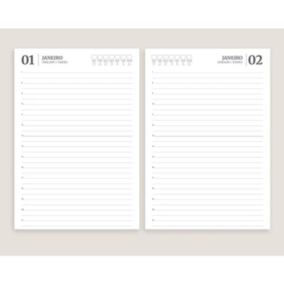 AGENDA PERMANENTE COSTURADA PRETA (142X207MM) ANIMATIVA