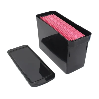 CAIXA ORGANIZADORA MULTIUSO P/ PASTA SUSPENSA E OBJETOS C/TAMPA - PRETA