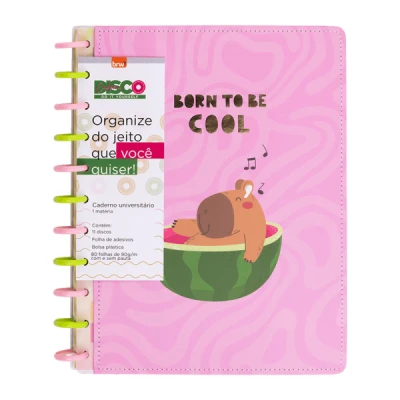 CADERNO DISCO CAPIVARA CAPA DURA - 280X215 - 80 FOLHAS CD1012 BRW