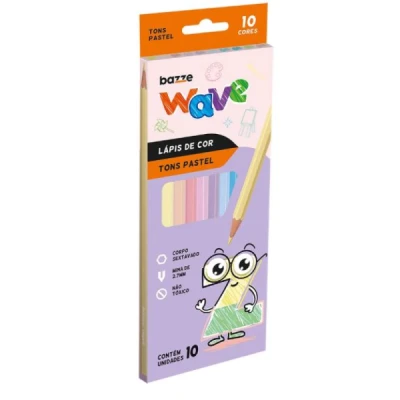 LAPIS DE COR C/10 TONS PASTEL WAVE R.901736 BAZZE
