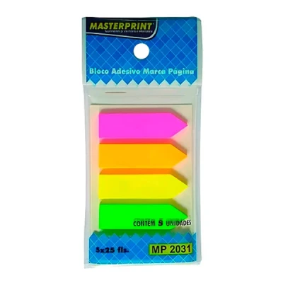 Marcador de páginas seta 12x44mm - neon - 5 cores (FL0001)