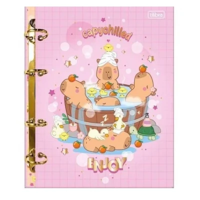 CADERNO ARGOLADO 80F CART COLEGIAL S/L CAPYCLUB TILIBRA