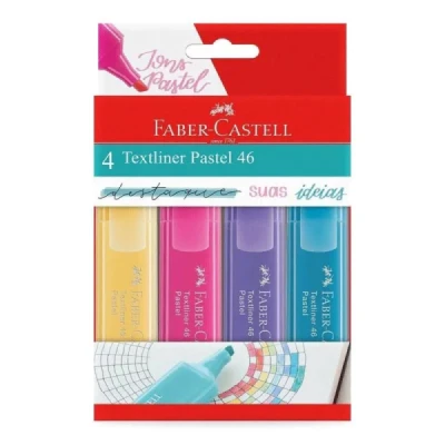 MARCA TEXTO PASTEL 46 - C/4 CORES MT/15464 FABER CASTELL
