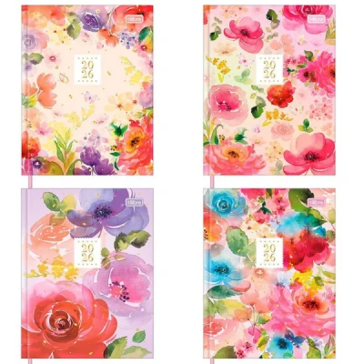 Agenda Costurada Diária 12,3 x 16,6 cm Feminine 2026