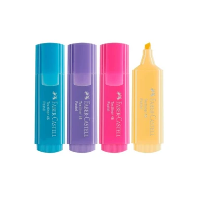 MARCA TEXTO PASTEL 46 - C/4 CORES MT/15464 FABER CASTELL