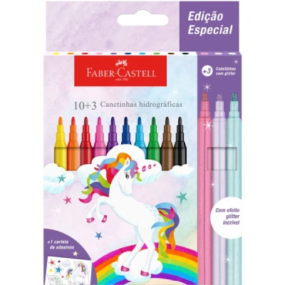 CANETINHA UNICÓRNIO 10+3 CORES FABER CASTEL
