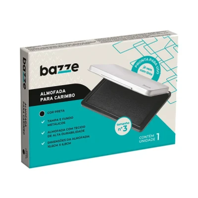 ALMOFADA PARA CARIMBO N3 PRETA BAZZE