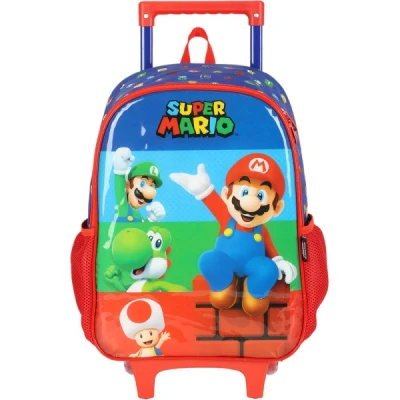MOCHILA C/RODA SUPER MARIO VERMELHO IC41382MO LUXCEL