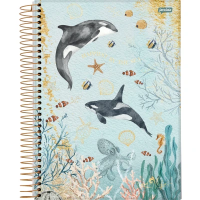 CADERNO 10MT 160F ESP CD UNIV SEA LIFE JANDAIA