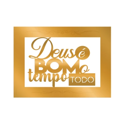 QUADRO MEDIO FRASE DEUS É BOM MDF 28X20 QMF-012 BELLA ARTE