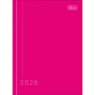Agenda costurada diária 12,3 x 16,6 cm Pepper Rosa 2026 tilibra