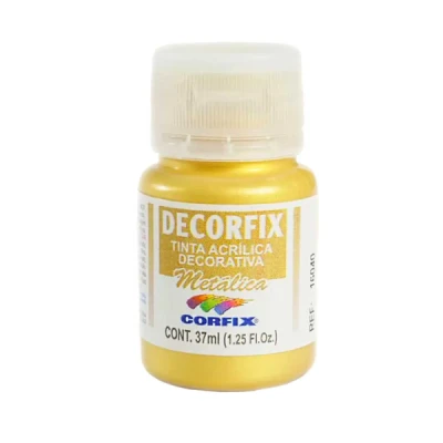 TINTA ACRILICA DECORFIX METALICA 37ML OURO  160404-393 - CORFIX