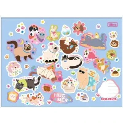 CADERDNO MEIA PAUTA BROCHURAO CD  HUG ME 40F TILIBRA
