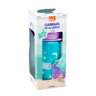 GARRAFA METÁLICA ESTAMPADA - SEA - 500ML GA0028 BRW