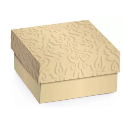 CAIXA PARA PRESENTE DOURADA 12X12X4 CROMUS