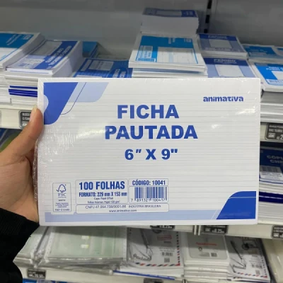FICHA PAUTADA 6X9 229X153CM PCT/100 10041 - SD