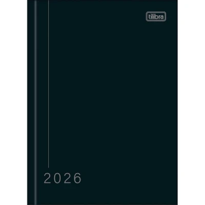 Agenda Costurada Pepper Preta 2026 - 160 fls 123x166 - Tilibra