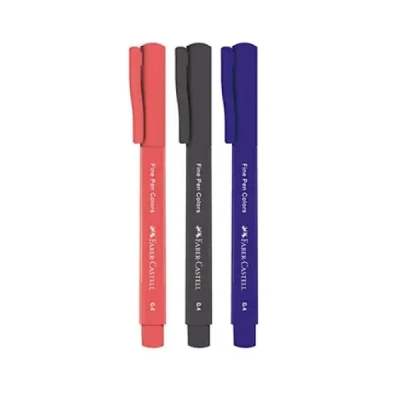 CANETA FINE PEN 0.4 KIT C/3 PT-VM-AZUL FPB/ES3NZF FABER-CASTELL