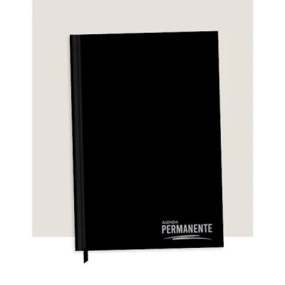 AGENDA PERMANENTE COSTURADA PRETA (142X207MM) ANIMATIVA