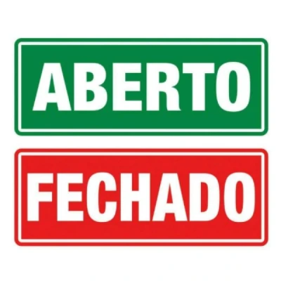 PLACA SINALIZACAO ABERTO/FECHADO P-30 10X25CM ACESSO