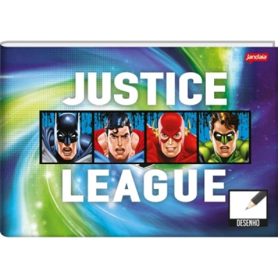 CADERNO DESENHO 1/4 40F CD LIGA JUSTICA  JANDAIA