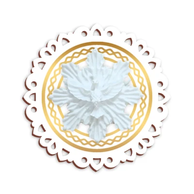 IMA DE GELADEIRA RELIGIOSO RESINA EM MDF 7,5X7,5 ESPIRITO SANTO - IM-029  - BELLA ARTE