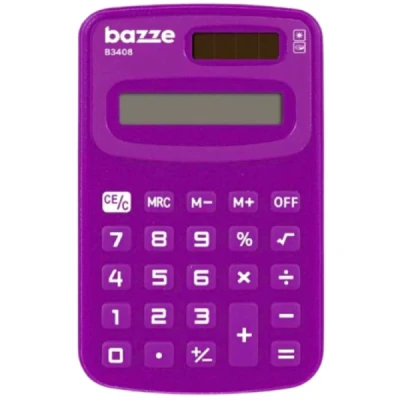 CALCULADORA 8DIG BOLSO MINI B3408 ROXO R.906342 BAZZE