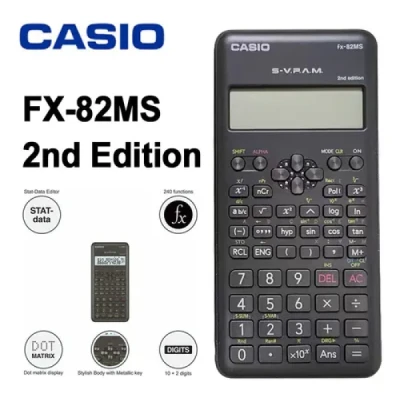 CALCULADORA CIENTIFICA FX82 DISPL.C/2LINHAS 240FUNC. UNIDADE FX-82MS-2-W4-DH - CASIO