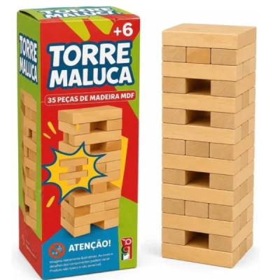 JOGO DIVERSO TORRE MALUCA 39PCAS MADEIRA UNIDADE 790708 - COLUNA